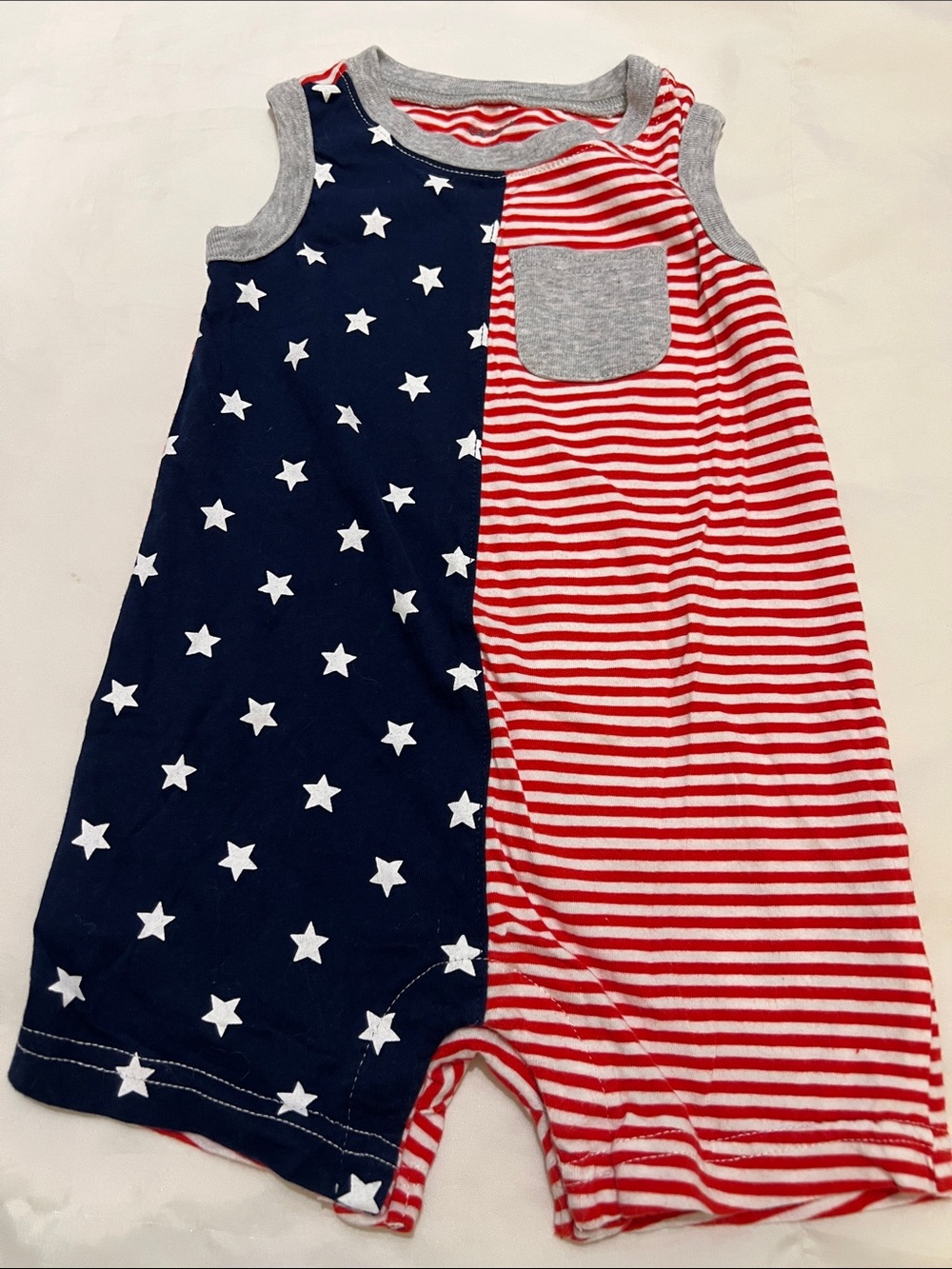 “Bundle 10/$13” Carters 18m Red, Navy Stars & Stripes Sleeveless 4th July Romper